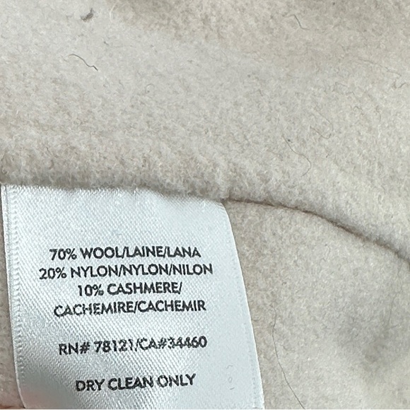 Eileen Fisher Shawl Collar Coat wool cashmere cream boxy calf length loose sz Lg - Picture 11 of 11